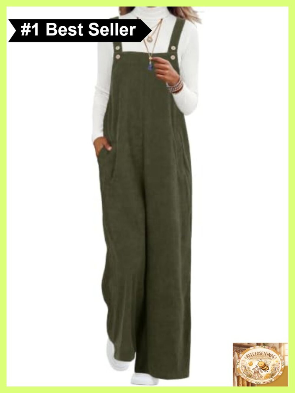 Corduroy Jumpsuit for Women Wide Leg Romper Adjustable Button Side Pockets